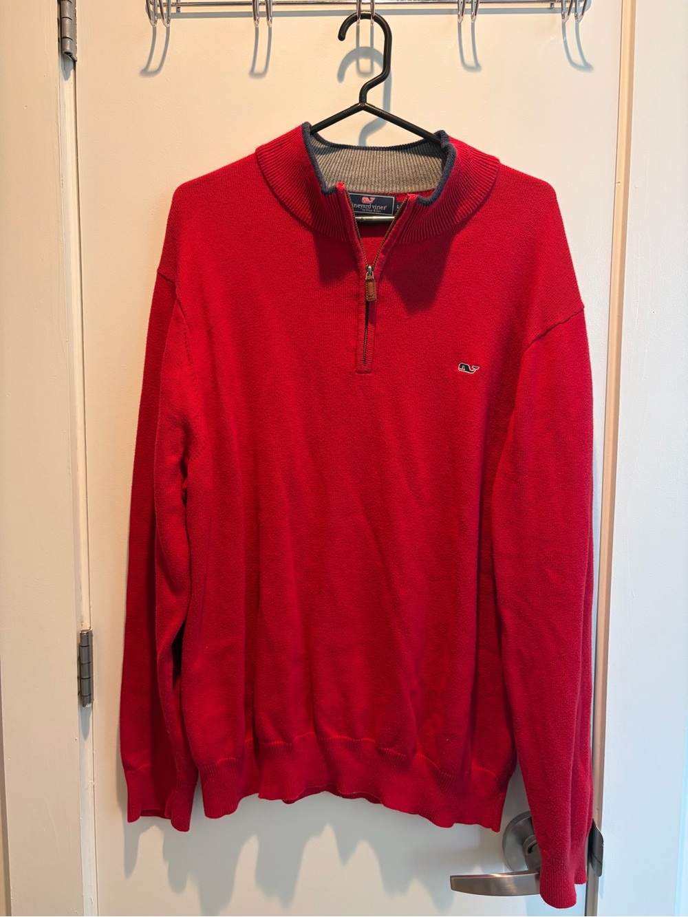 Vineyard Vines Men’s Red Half-Zip Sweater